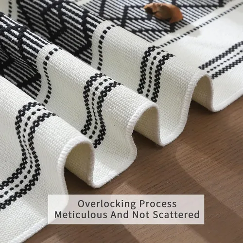 Miniatura 5 de Caminos de mesa tejidos estilo granja, caminos de mesa bohemios de 72 pulgadas de largo con borlas, elegantes caminos de mesa lavables para comedor