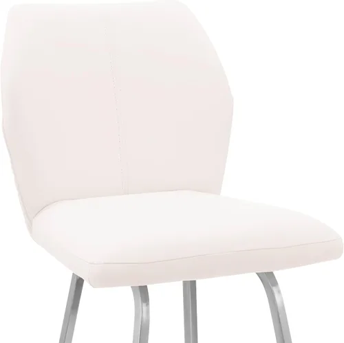 Miniatura 7 de Armen Living Taburete de cuero sintético gris Tandy y metal negro de 26 pulgadas