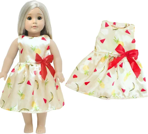 Miniatura 9 de 5 juegos de vestido de novia de muñeca de 18 pulgadas, ropa de moda y accesorios, 1 vestido de novia con velo, 4 vestidos de muñeca de satén, regalo