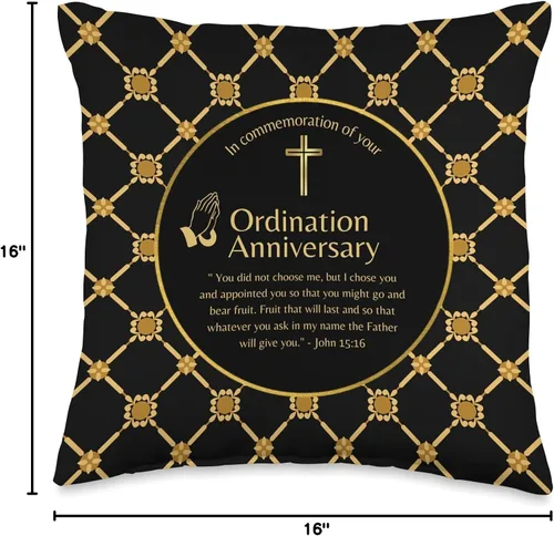 Miniatura 4 de 100xGifts Ordenación aniversario del sacerdote pastor diácono ministro monja almohada de 16 x 16 pulgadas, multicolor