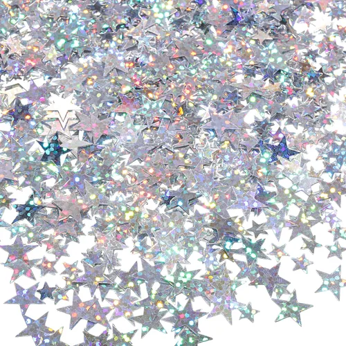 Miniatura 13 de Hestya Confeti de 60 g de estrella con purpurina, confeti de mesa de papel metálico para Navidad, fiesta, boda, festival, decoraciones