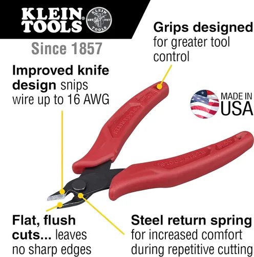 Miniatura 6 de Klein Tools 80045 - Kit de herramientas de destornillador y tuercas de 3 piezas y alicates D275-5, alicates de corte diagonal con cortador
