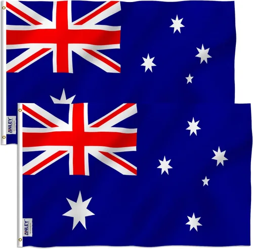 Miniatura 8 de Anley Fly Breeze - Bandera de Australia de 3 x 5 pies, color vivo y a prueba de decoloración, cabecera de lona y doble costura, banderas nacionales