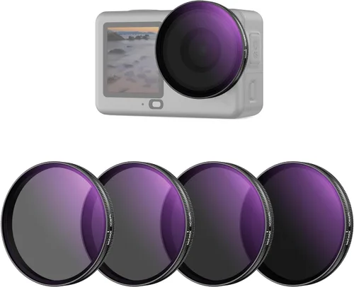 Miniatura 18 de NEEWER Filtro ND variable compatible con DJI Osmo Action 5 Pro/4/3, ND2-32 1-5 Paradas a presión Multicoated HD Vidrio óptico de densidad neutra