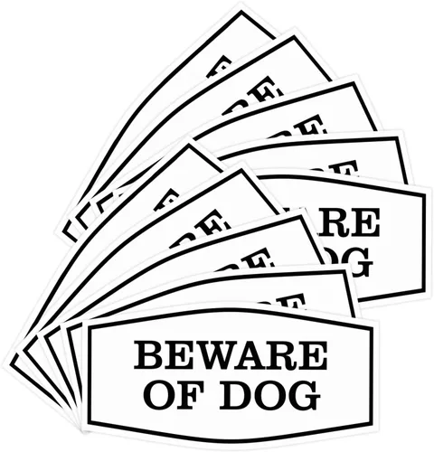 Miniatura 39 de All Quality Fancy Beware of Dog Letrero Material duradero Señales de seguridad para el hogar Fácil de instalar (negro/oro), mediano, 1 paquete