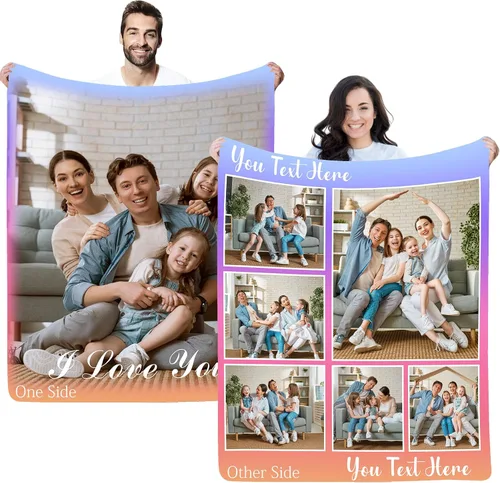 Miniatura 15 de Regalos personalizados de cumpleaños para el Día del Padre, para papá, abuelo, hombres, manta personalizada con fotos para mi papá, regalos de hija