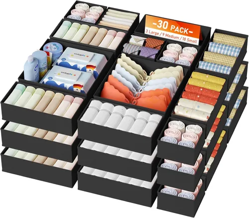 Miniatura 22 de DIMJ Organizador de cajones para ropa, paquete de 6 unidades, organizadores plegables para bebé, organizador de almacenamiento y cómoda