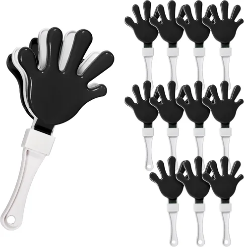 Windy City Novelties Paquete de 12 mini pinzas de mano de 7 pulgadas, ruidosos de plástico para juegos deportivos, rallyes de pep, portones traseros