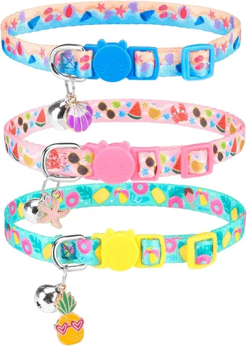 Miniatura 31 de PUPTECK Collar de gato con campanas, collar de gatito ajustable para niñas y niños pequeños, cachorro, conejito, bonito accesorio de disfraz