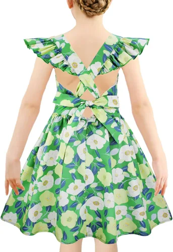 Miniatura 130 de Vestido de verano para niña, de algodón, con diseño floral
