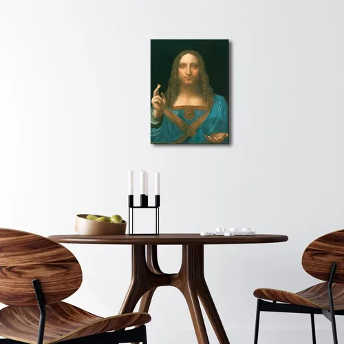 Miniatura 4 de Wieco Art Lienzo impreso Salvator Mundi, 1500 por Leonardo DA VINCI Reproducciones de arte clásico Jesús lienzo arte de pared para decoración