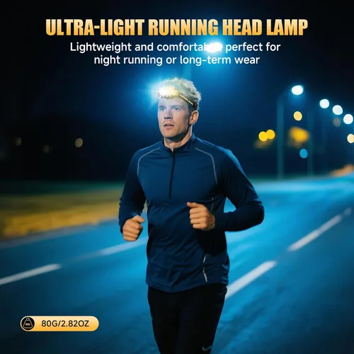 Miniatura 9 de ATDOALL Linterna frontal LED recargable, lámpara de cabeza súper brillante de alto lumen con luz roja, sensor de movimiento, 5 modos, ajustable a