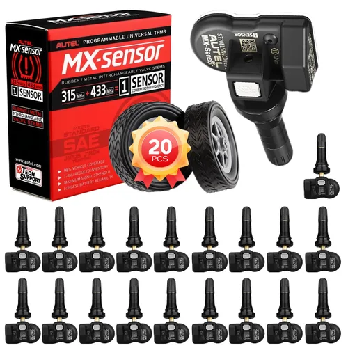Autel MaxiTPMS MX Sensor 20 unidades de vástago de goma 315/433MHz TPMS Sensores universales para neumáticos programados por TPMS Tool TS408 TS508