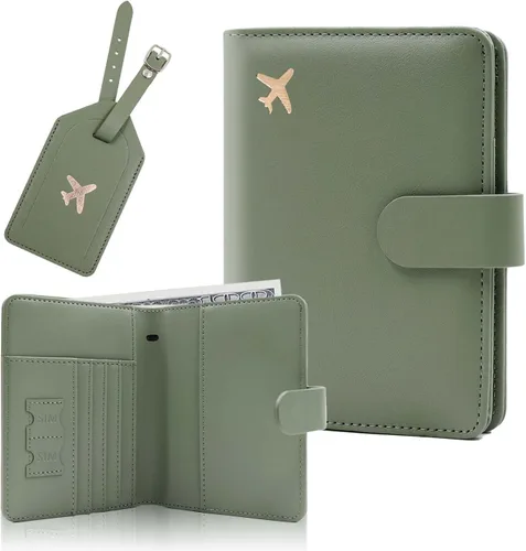 Miniatura 19 de Melsbrinna Rfid - Soporte para pasaporte para mujeres y hombres, juego de etiqueta de maleta de viaje, bonita cartera de pasaporte con ranuras