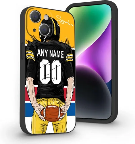 Miniatura 27 de Funda de fútbol personalizada con nombre y número para iPhone17 Air 16 15 Pro Max 14 13 Mini 12 11 Xs Max Xr SE3 8 7 6 Plus, silicona líquida