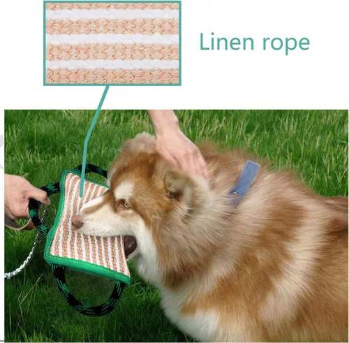 Miniatura 5 de ToLanbbt Juguete para perros, almohada de yute de tira y afloja (11 x 7.8 pies), equipo de entrenamiento para perros medianos a grandes, verde