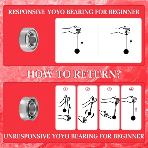 Miniatura 7 de YOYOSTUDIO Yoyo Profesional Responsivo Yoyo H17, Yoyos de Metal de Doble Propósito para Niños Principiantes, Yo-yo No Responsivo con Rodamiento