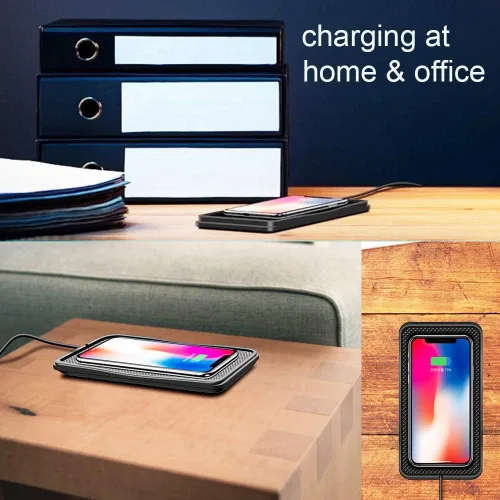 Miniatura 3 de POLMXS Cargador inalámbrico para automóvil, almohadilla de carga inalámbrica de 15 W, cargador de teléfono celular, alfombrilla de carga plana