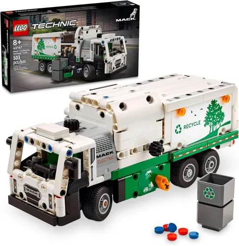 LEGO Technic Mack LR Camión de Basura Eléctrico de Juguete, Camión Construible para Niños para Juego de Simulación, Gran Regalo para Niños, Niñas y