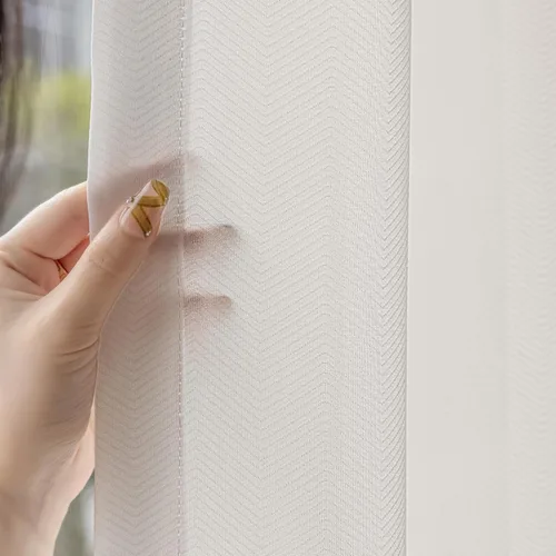 Miniatura 11 de 2 paneles de cortinas traslúcidas blancas de 54 pulgadas de largo, paneles transparentes de lino con textura para ventana, cortinas plisadas