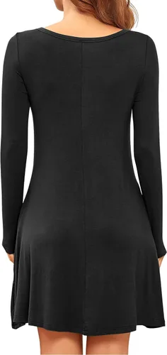 Miniatura 5 de HiMONE Vestido suelto casual de verano de manga larga con cuello redondo para mujer 2023