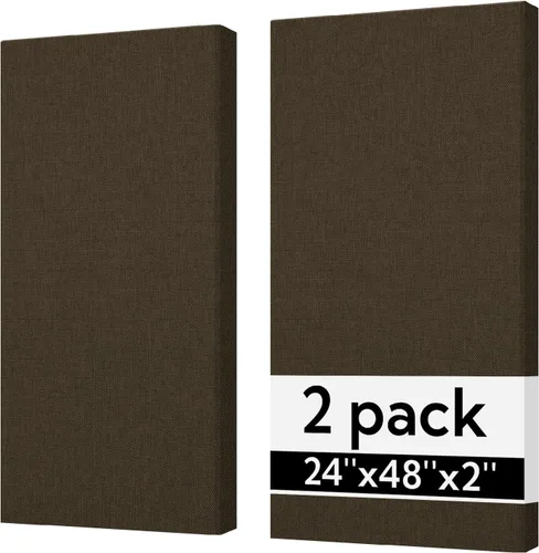 Miniatura 15 de Olanglab Paneles Acústicos Absorbentes de Sonido para Pared, Paquete de 2, Paneles de Amortiguación de Sonido de Fibra de Vidrio de 2'' 24''x48