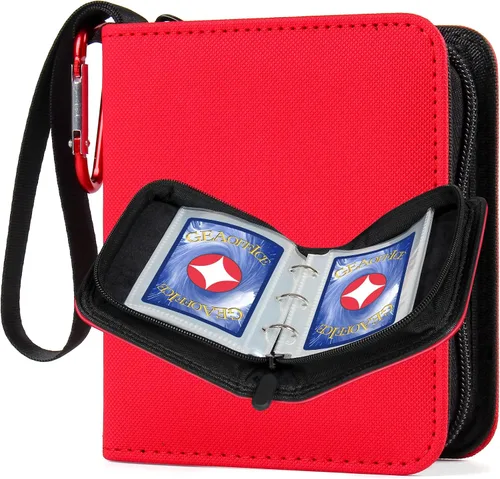 Miniatura 12 de GEAoffice Carpeta de tarjetas de bolsillo de tamaño mini, álbumes coleccionables súper ligeros y pequeños para 80 tarjetas, 1 carpeta de carga