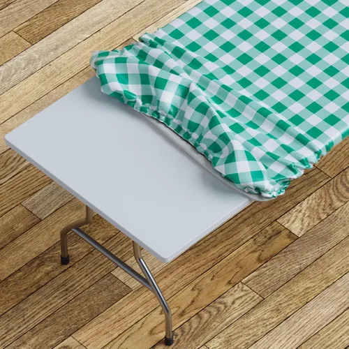 Miniatura 12 de Sorfey Mantel ajustado con elástico, vinilo con parte trasera de franela, se adapta a mesa de 24 x 48 pulgadas, rectangular, a prueba de agua, fácil