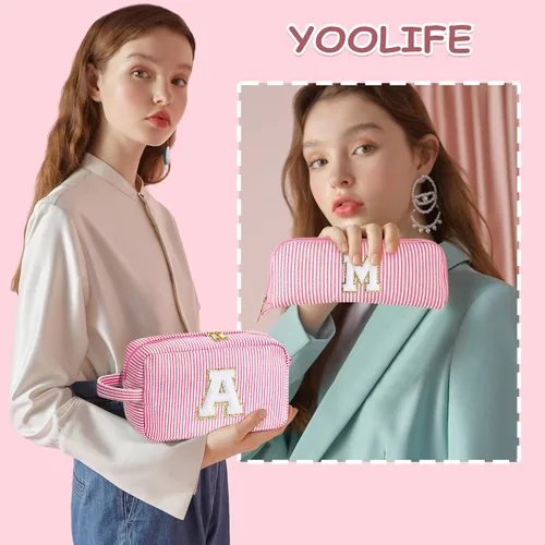 Miniatura 2 de YOOLIFE Regalos para niñas adolescentes – Bolsa de maquillaje con inicial personalizada, regalos de cumpleaños para mujeres, hermana, amiga, hija