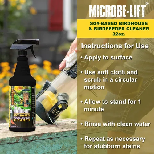 Miniatura 5 de Microbe-Lift Alimentador de pájaros a base de soja y limpiador de baño en aerosol para pájaros, 32 onzas, solución de limpieza segura para casas