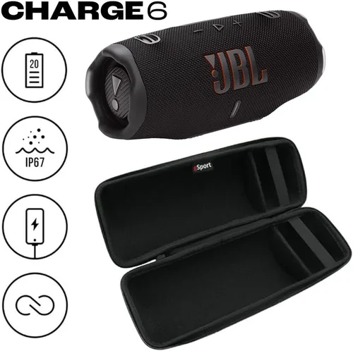 Miniatura 2 de JBL Charge 6 - Paquete de altavoz portátil resistente al agua con estuche de fibra de carbono gSport (negro)