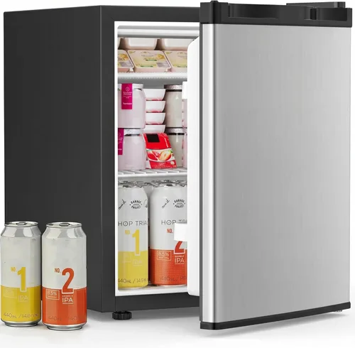 Miniatura 9 de Antarctic Star Mini refrigerador con congelador, capacidad 1.6 pies cúbicos, refrigerador vertical pequeño con estantes removibles, termostato de 7