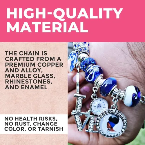 Miniatura 7 de Pulseras con dijes personalizados de hermandad, Esmalte, estrás