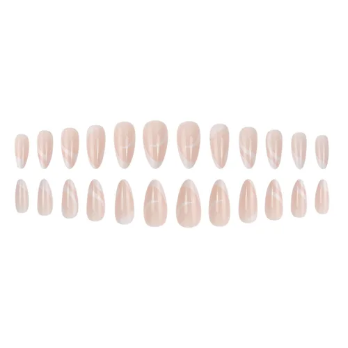 Miniatura 2 de Uñas postizas con pegamento de almendra, uñas postizas con pestañas adhesivas, uñas acrílicas para mujeres y niñas