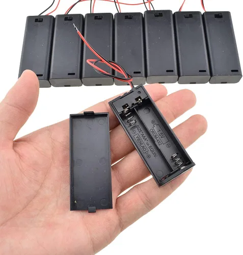 Miniatura 20 de HAHIYO 2 soportes de batería AAA con conector JST, suministro portátil, intercambio rápido, tapas de forma segura, conveniente interruptor