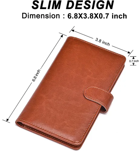 Miniatura 3 de Fundas negras para chequera - Registros de cuero RFID para chequera personal, carteras para mujeres y hombres con funda para chequera (negro)