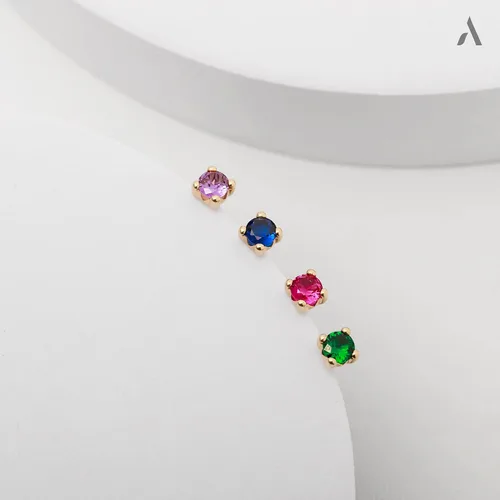 Miniatura 4 de Amberta Allure - Aretes de tuerca de oro amarillo de 9 quilates para mujer