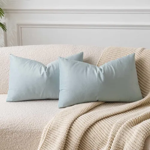Miniatura 45 de Juspurbet - Juego de 2 fundas decorativas de terciopelo para cojines, fundas suaves para sofá, cama o sillón con cremallera oculta, para sala