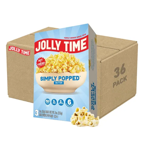 Miniatura 10 de JOLLY TIME Simply Popped Palomitas de maíz naturales para microondas, aceite de palma y granos de maíz pop sin OMG