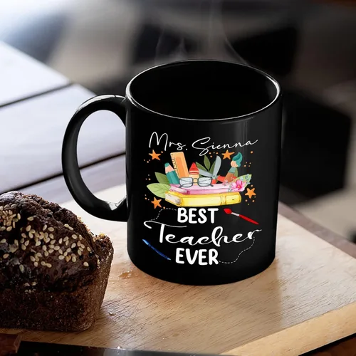 Miniatura 3 de Taza de café personalizada, regalos de agradecimiento al profesor para el mejor profesor, tazas de café con nombre personalizado para profesores
