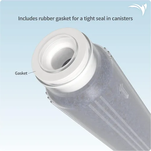 Miniatura 2 de AQUATICLIFE - Filtro de resina de desionización que cambia de color de cama mixta de 10 pulgadas, cartucho de repuesto de filtro de agua RODI