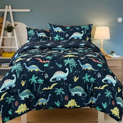 Miniatura 9 de PHF Juego de ropa de cama infantil de 4 piezas, ultra suave, incluye edredón, sábana bajera, sábana encimera y funda de almohada para niños y niñas