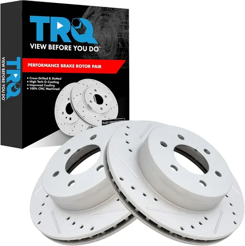 Miniatura 162 de TRQ Juego de rotores de freno de rendimiento trasero con revestimiento G premium compatible con Mazda 6 2014-2021