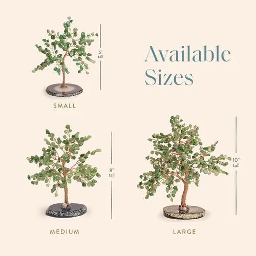 Miniatura 6 de KARMA AND LUCK, Luck & Success, Árbol de la Vida de Cristal de Jade Real Feng Shui para Decoración del Hogar, Envuelto en Alambre de Cobre sobre