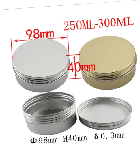 Miniatura 2 de EXCEART 2pcs caja de aluminio espécimen caja hilo viaje botellas 8.5 fl oz aluminio tarro tapa para productos de belleza