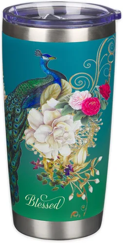 Miniatura 17 de Christian Art Gifts - Vaso de viaje de acero inoxidable de 18 oz con doble pared aislante al vacío con versículo bíblico, gris, con tapa retráctil
