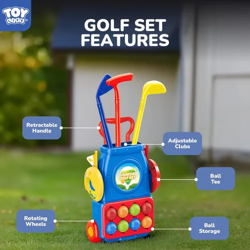 Miniatura 4 de TOY Life Set de palos de golf para niños, juego de golf para niños pequeños de 3 a 5 años, juego de golf para niños de 5 a 8 años, juguetes de golf