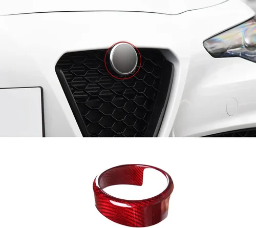 Miniatura 11 de Cubierta de fibra de carbono real para parrilla delantera de automóvil, soporte envolvente para Alfa Romeo Giulia Stelvio 2017-2020 accesorios de 3