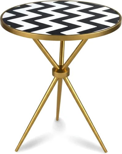 Miniatura 15 de Moderna mesa auxiliar redonda pequeña, mesa auxiliar de acero inoxidable con 3 patas doradas, elegante y ligera parte superior de mármol sintético