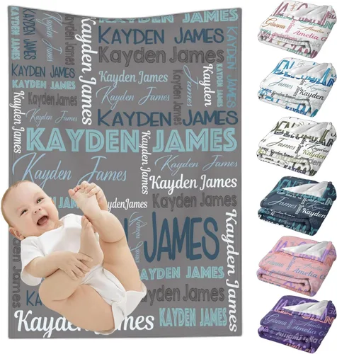 Miniatura 17 de Mantas de bebé personalizadas para niñas y niños, mantas de bebé personalizadas con nombre para niños y niñas, regalos personalizados para bebés